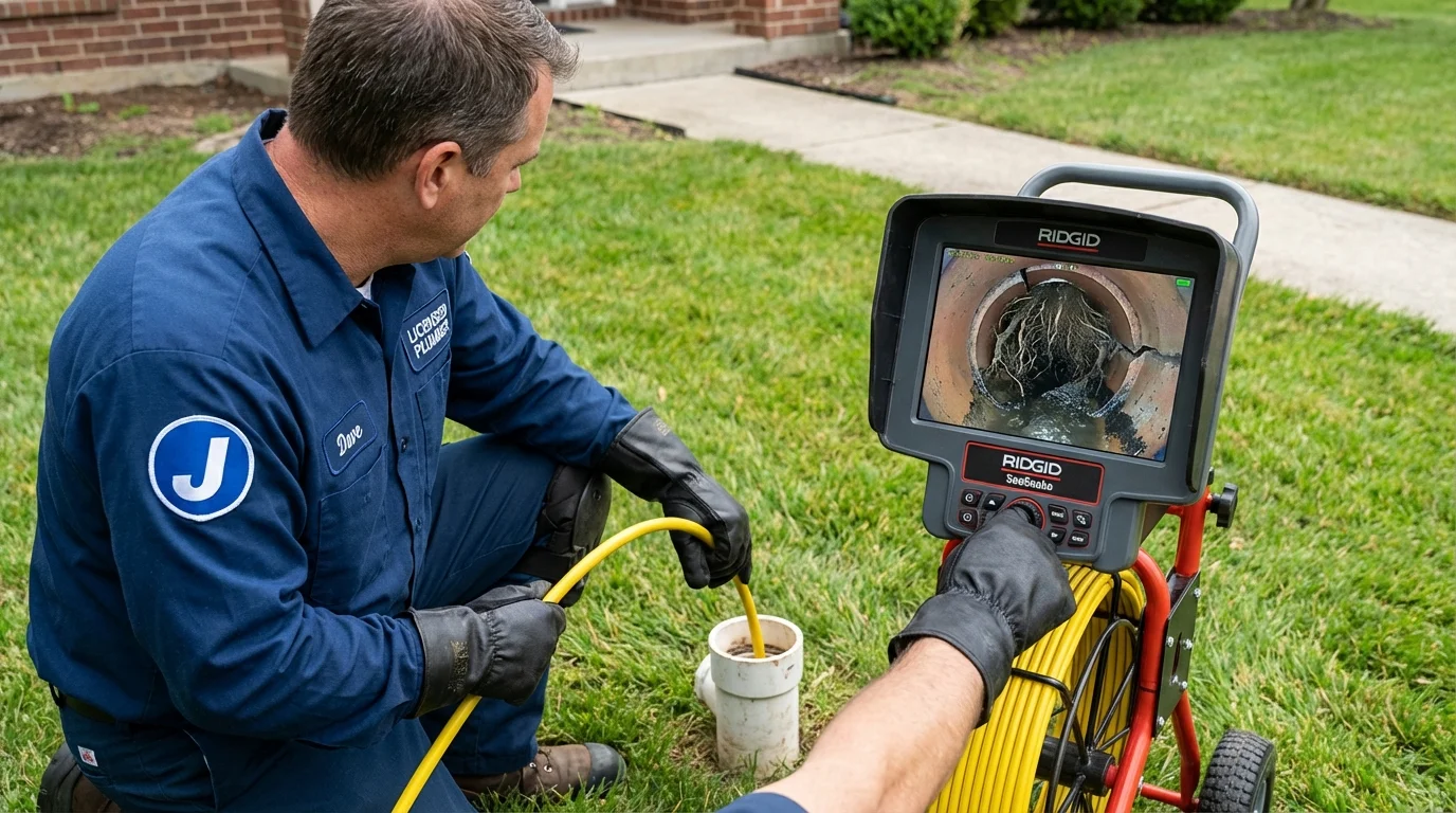 Sewer camera inspection being performed by Johns Plumbing LLC in Montague